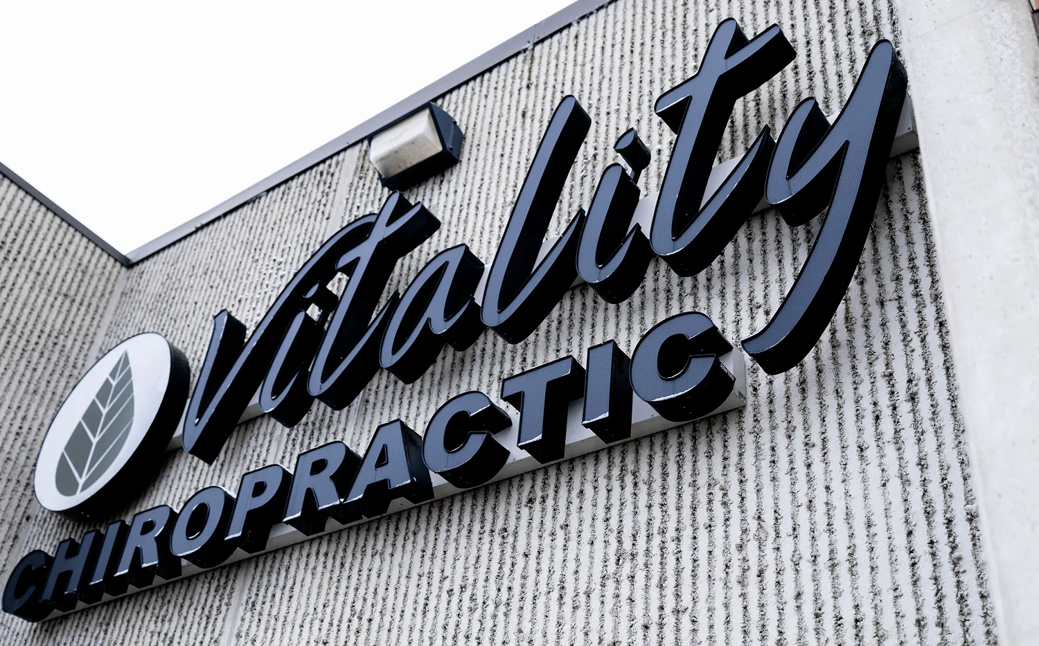Vitality Chiropractic building sign in Rochester, MN