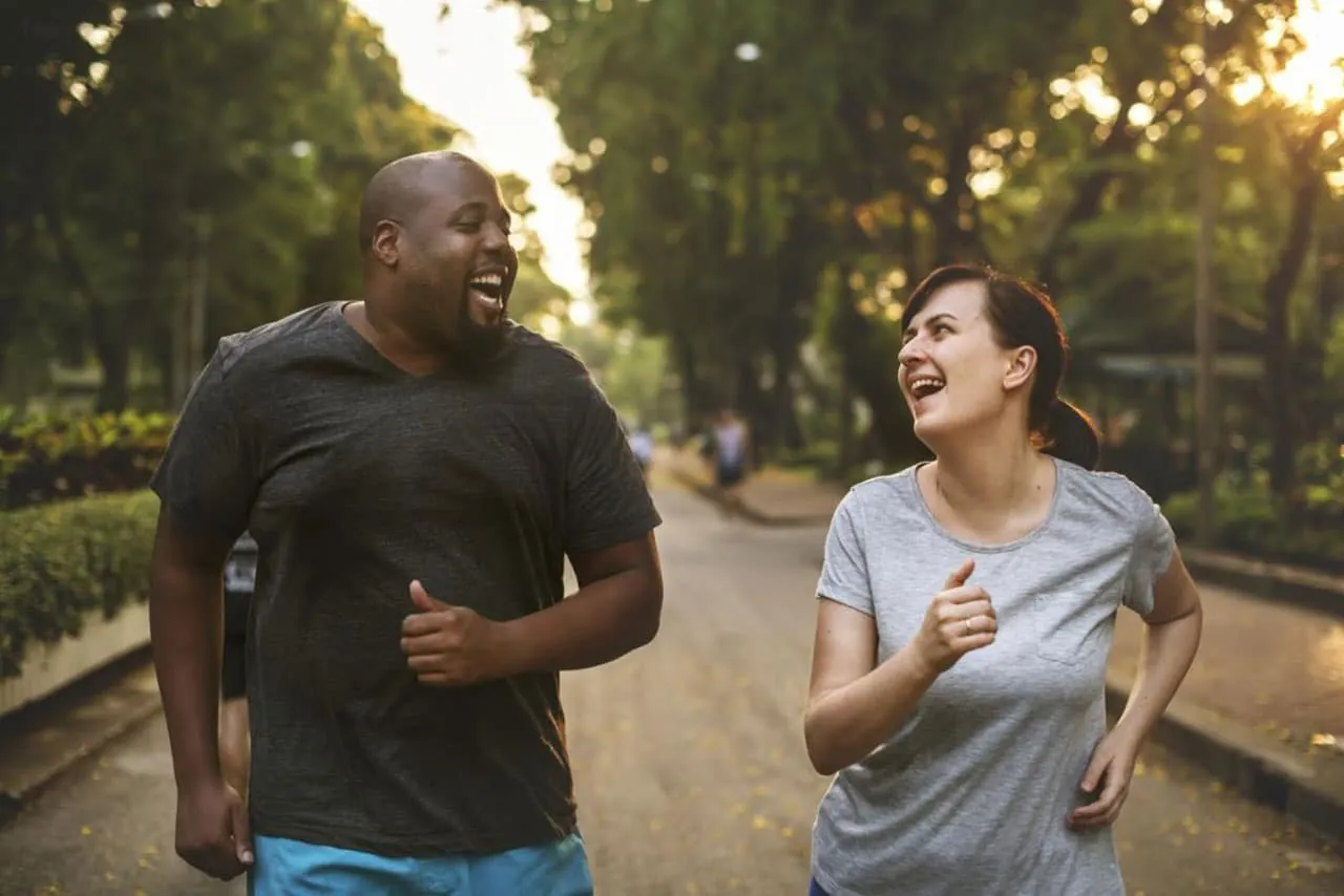 Couple jogging together